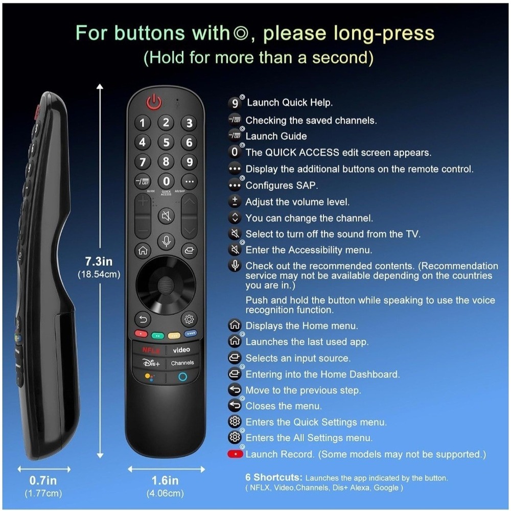 Magic Remote for LG-Smart-TV-Remote-Control-Replacement with Pointer and... - Picture 9 of 9